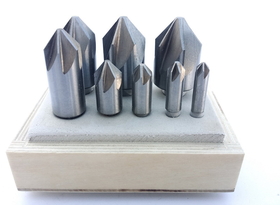 ABS Import Tools 1/4-1" 8 PIECE 82 DEGREE 6 FLUTE HIGH SPEED STEEL COUNTERSINK SET (2001-3001)
