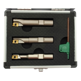 ABS Import Tools 3 PIECE 1/2" SQUARE SHOULDER COOLANT-THRU INDEXABLE END MILL SET (5822-1710)