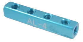 ABS Import Tools 4-PORT STRAIGHT CONNECTION MANIFOLD - 1/4 INLETS AND OUTLETS  (8401-0310)