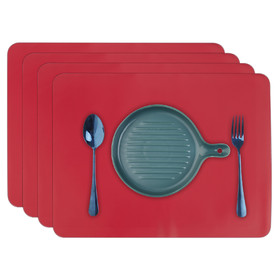 Muka 4PCS Soft Silicone Placemat Waterproof Non Stick Insulation Hot Tablemat