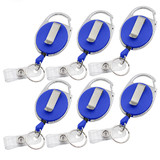 Muka 6PCS/Pack ID Badge Holder Reel With Back Splint Self Retractable Carabiner Key Chain