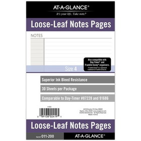 AT-A-GLANCE Undated Notes Pages, Loose-Leaf, 7 Ring, Desk Size, 5 1/2" x 8 1/2"