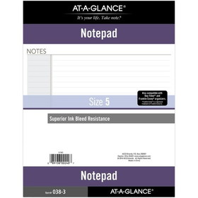 AT-A-GLANCE Undated Notepad, Topbound, Loose Leaf, Folio Size, 8 1/2" x 11"