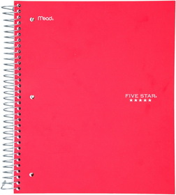 Five Star Wirebound Wide Ruled Notebook - 3 Subject (05204)
