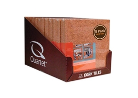 Quartet Natural Cork Tiles, Club Pack, 12" x 12", 8 Pack, 108