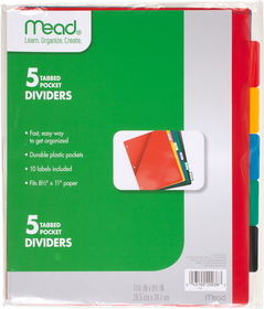 Mead Tab Dividers with Pocket (20038)