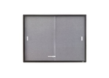 Quartet Enclosed Fabric Bulletin Board, 4' x 3', Sliding Door, Graphite Frame, 2364S