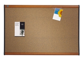 Quartet Prestige Colored Cork Bulletin Board, 4' x 3', Light Cherry Finish Frame, 244LC