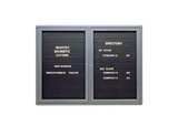 Quartet Radius Design Changeable Letter Directory, 4' x 3', 2 Door, Graphite Frame, 2964LM