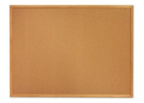 Quartet Cork Bulletin Board, 18" x 24", Oak Finish Frame, 301
