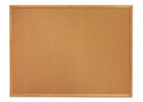 Quartet Cork Bulletin Board, 3' x 2', Oak Finish Frame, 303