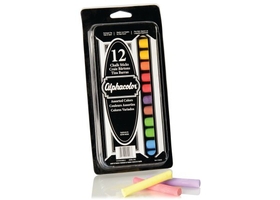 Quartet Alphacolor Chalk Sticks, Assorted Colors, 8 Colors, 12/Pack, 305003