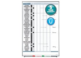 Quartet Matrix In/Out Board, 34" x 23", Magnetic, Track Up To 36 Employees, 33705