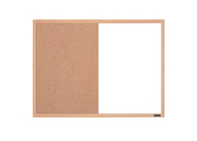 Quartet Combination Board, 17" x 23", Dry-Erase & Cork Surface, Oak Finish Frame, 35-380402Q