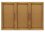 Quartet Enclosed Cork Bulletin Board for Indoor Use, 6' x 4', 3 Door, Oak Frame, 367, Price/each