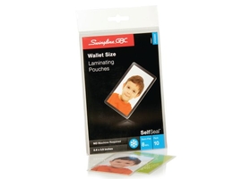Swingline GBC SelfSeal Self Adhesive Laminating Pouch, Wallet Size, 8 Mil, 10 Pack, 3745685C