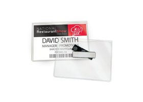 Swingline GBC Magnetic Badge Holders, For Horizontal 4" x 3" Inserts, Clear, 6 Pack, 3748103A