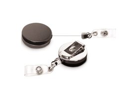Swingline GBC Metal Retractable Badge Reel with Strap, Black, 6 Pack, 3748105