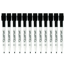 Quartet Rewritables Mini Dry-Erase Markers, Magnetic, Black, 12 Pack, 48170