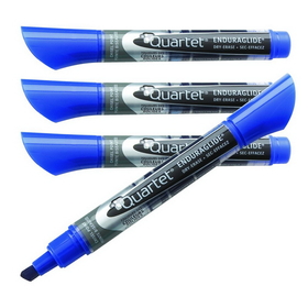 Quartet EnduraGlide Dry-Erase Markers, Chisel Tip, Blue, 12 Pack, 5001-3MA