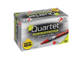 Quartet EnduraGlide Dry-Erase Markers, Chisel Tip, Red, 12 Pack, 5001-4MA