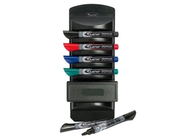Quartet EnduraGlide Dry-Erase Marker Caddy, Chisel Tip, 6 Markers, Eraser Included, 559A