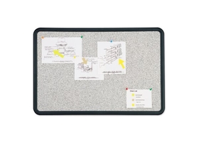 Quartet Contour Granite Bulletin Board, 3' x 2', Black Frame, 699370
