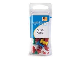 ACCO Push Pins, Assorted Colors, 75/Box, 71751