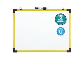 Quartet Industrial Magnetic Whiteboard, 24" x 18", Yellow Frame, 724120