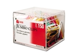 ACCO Nylon Coated Paper Clips, Smooth Finish, Jumbo Size, Assorted Colors 150/Box, 72520D