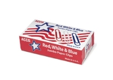 ACCO Nylon Coated Paper Clips, Smooth Finish, Jumbo Size, Red, White & Blue, 150/Box, 72542