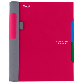 Five Star Advance Wirebound Notebook, 2 Subject, College Ruled, 9 1/2" X 6", Red, 73158