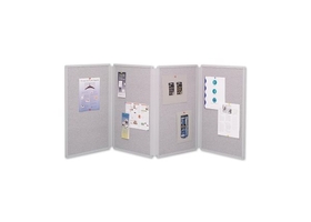 Quartet Tabletop Display Board, 6' x 2 1/2', 4 Panels, Double-sided, Gray, 773630