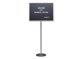 Quartet Adjustable Single Pedestal Letter Boards, 20" x 16", Magnetic, Aluminum Frame, 7920M