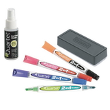 Quartet 2-In-1 Dry-Erase Kit, Chisel/Fine Tip Dry-Erase Markers, Eraser, Spray Cleaner, 79549A