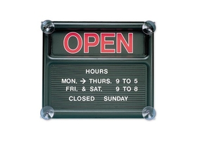 Quartet Black Open/Closed Sign, 14 3/8" x 12 3/8", Message Board, 8130-1