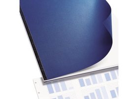Swingline GBC Linen Weave VeloBind Standard Presentation Covers, Pre-Punched, Square Corners, Navy, 50 Pack, 9743511P