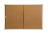 Quartet Enclosed Cork Bulletin Board for Indoor Use, 6' x 4', Sliding Door, Aluminum Frame, D2405
