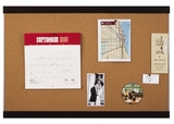 Quartet Cork Bulletin Board, 2' x 3', Mahogany Finish and Aluminum Frame, ELANB2436A