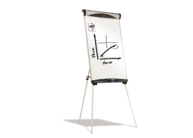 Quartet Euro Magnetic Presentation Easel, Whiteboard/Flipchart, 27" x 39", Silver Frame, EU500E