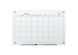 Quartet Infinity Glass Magnetic Calendar Board, 4' x 3', White Surface, Frameless, GC4836F
