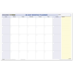 AT-A-GLANCE Undated QuickNotes 30-Day Horizontal Erasable Wall Planner, Four Color, 36" x 24"