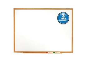 Quartet Standard Whiteboard, 3' x 2', Oak Finish Frame, S573