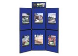 Quartet Show-It! 6-Panel Display System, 6' x 6', Double-sided, Blue/Gray, SB93516Q