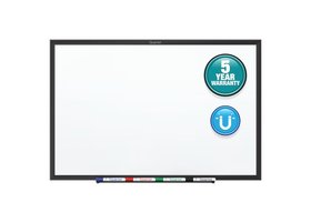 Quartet Standard Magnetic Whiteboard, 4' x 3', Black Aluminum Frame, SM534B
