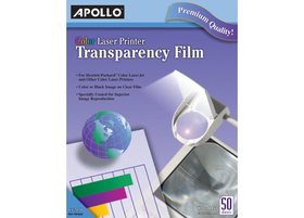 Apollo Color Laser Printer Transparency Film, 50 Sheets, VCG7070E-A