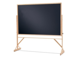 Quartet Reversible Easel - Black Chalkboard, 4' x 6', Hardwood Frame, WTR406810