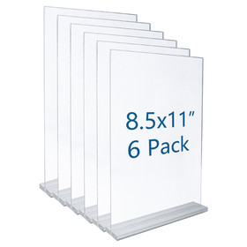 TOPTIE Acrylic T Shape Sign Holder 8.5x11 Portrait Display Frame, Double Sided, Flyer Poster Stands
