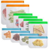 Aspire Reusable Storage Bags, Multicolor Leakproof Bags Freezer Safe for Kitchen Organization