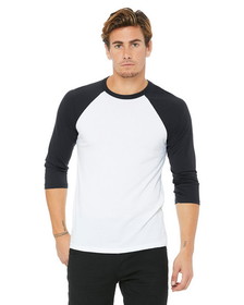 Custom Bella+Canvas 3200 Unisex 3/4-Sleeve Baseball T-Shirt